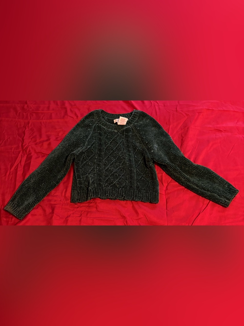 Tommy Bahama girls size xs 4 year dark green chenille sweater